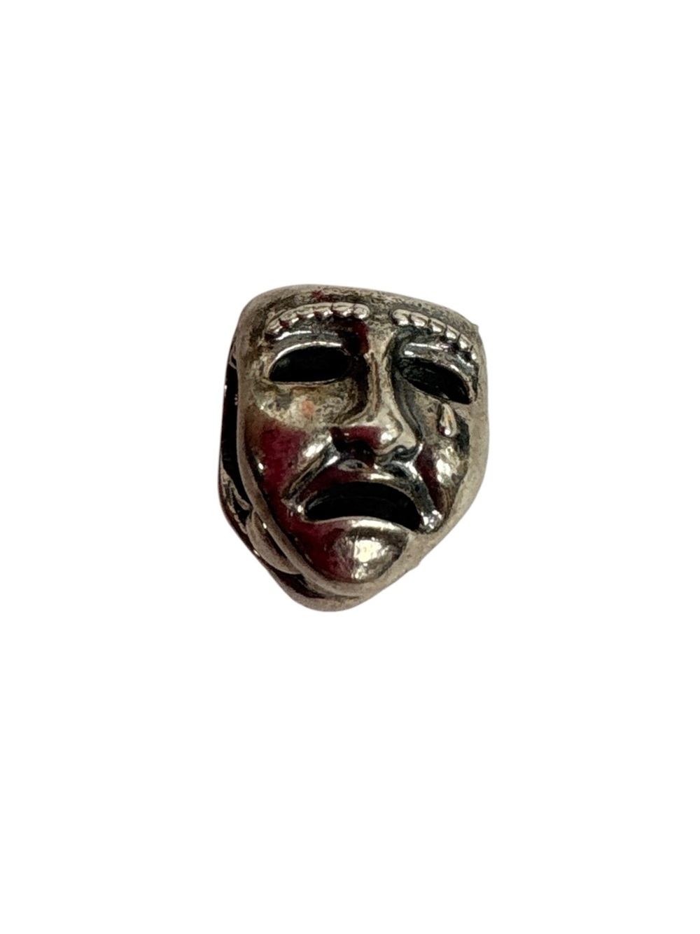 Pandora Men's Dramatic Theater Mask Charm - Silver Tone with Dark Accents